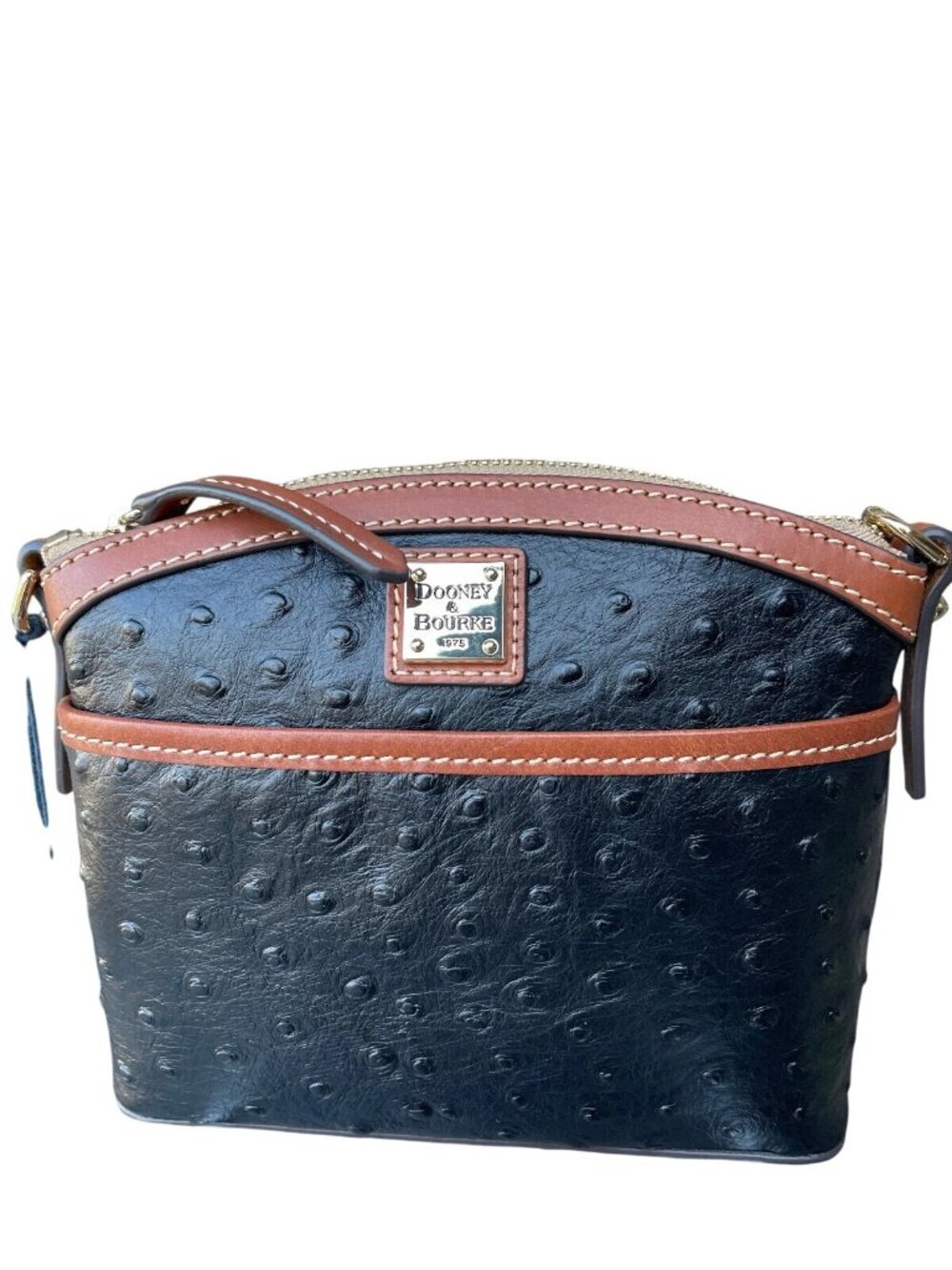 Dooney & Bourke Ostrich Crossbody Bag Womens Vintage Designer Rich Mom Simple